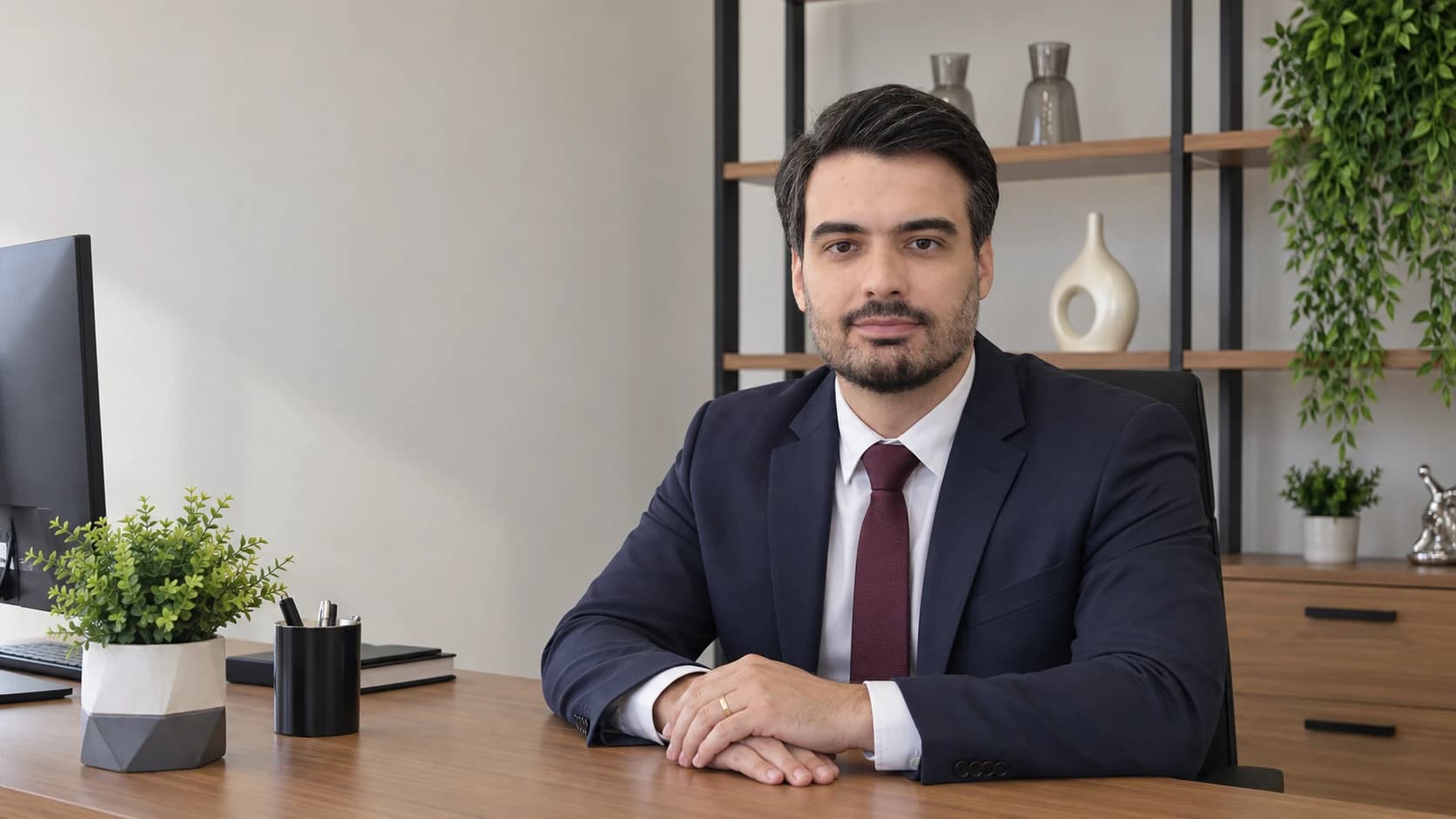 Gustavo Ricci à mesa de trabalho no escritório de advocacia